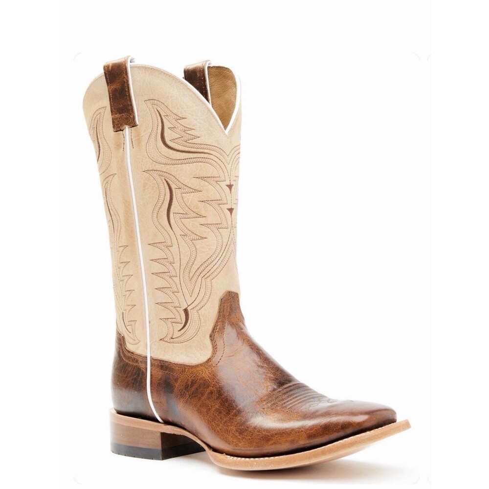 Men's Brown & Cream Western Leather Cowboy Boots